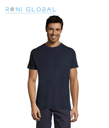 T-shirt de travail unisexe manches courtes, col rond, en jersey coton semi-peigné - REGENT SOL'S