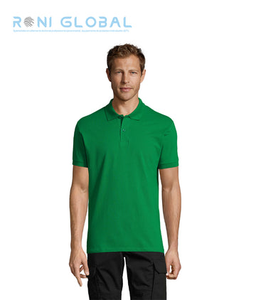 Polo de travail homme manches courtes, coupe slim, en maille piquée coton peigné - PERFECT SOL'S