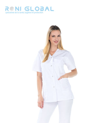 Tunique de travail femme manches courtes 4 poches - DORA REMI CONFECTION