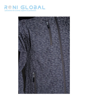 Veste de travail imperméable Softshell en polyester + micro polaire et matière réfléchissante 6 poches - KOHMET COVERGUARD