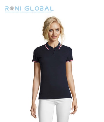 Polo de travail femme manches courtes, en maille piquée coton - PRESTIGE SOL'S