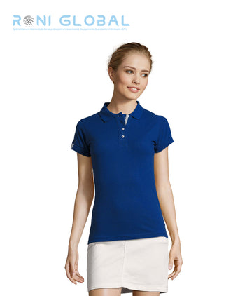 Polo de travail femme manches courtes, coupe ajustée, en maille piquée coton - PORTLAND SOL'S