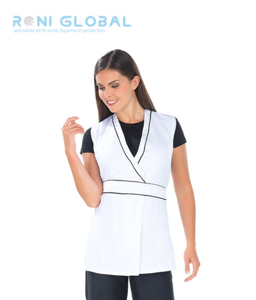 Tunique de travail femme sans manche en polyester sans poche - ALIX REMI CONFECTION