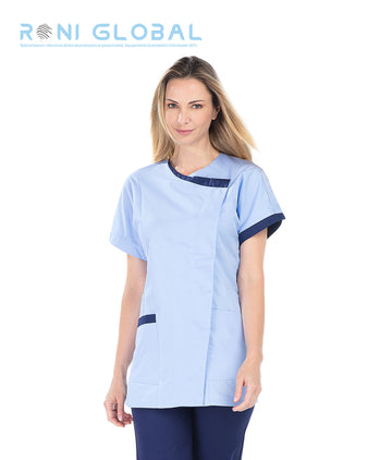 Tunique de travail femme manches courtes en coton/polyester5 poches - DALHIA REMI CONFECTION