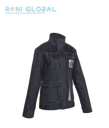Veste de travail femme avec porte-badge en coton/polyester 7 poches - MISTI COVERGUARD