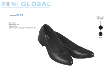 Chaussure de travail noire femme en cuir - BRAX ROBUR