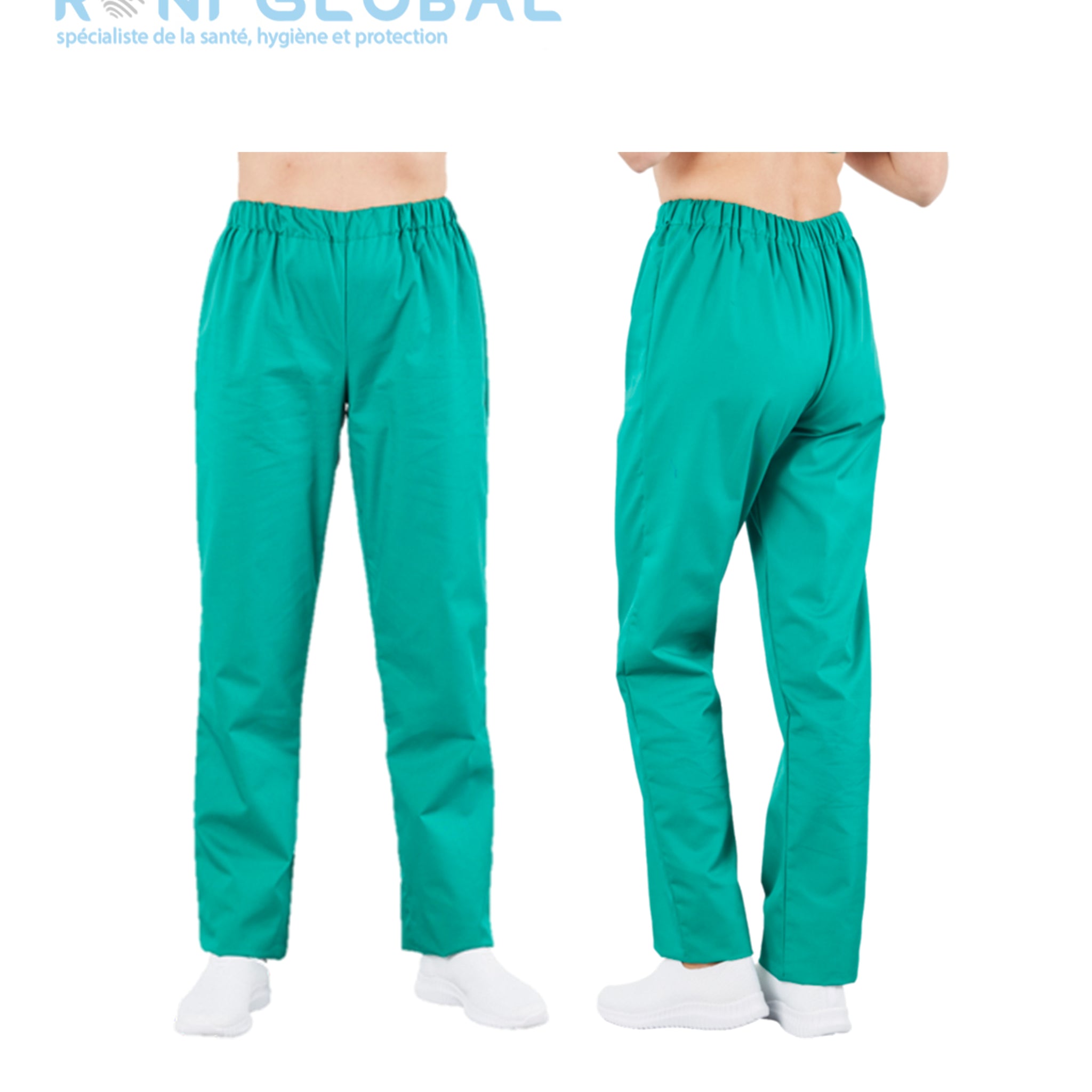 Pantalon de travail médical unisexe taille élastiquée, en coton/polyester - PACO PBV