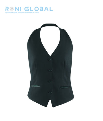 Gilet de service femme réglable en polyester 2 poches - ANETH ROBUR