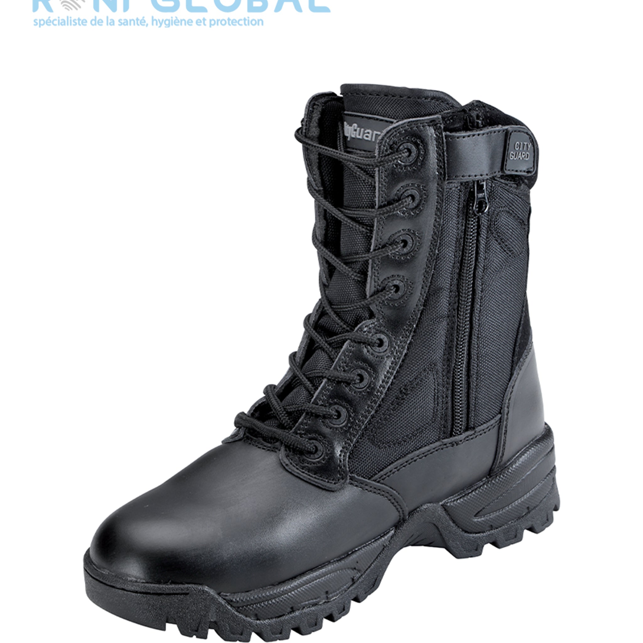 Ranger de sécurité noir antidérapant, résistant hydrocarbures et à l’abrasion, en nubuck et cuir - MEGATECH SIMPLE ZIP CITYGUARD