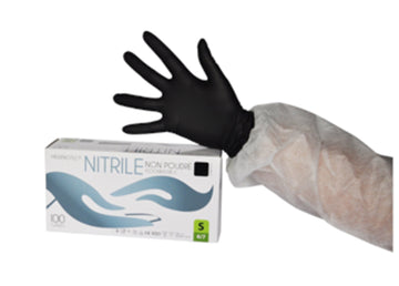 Gant  nitrile noir jetable, non poudré - mediprotec
