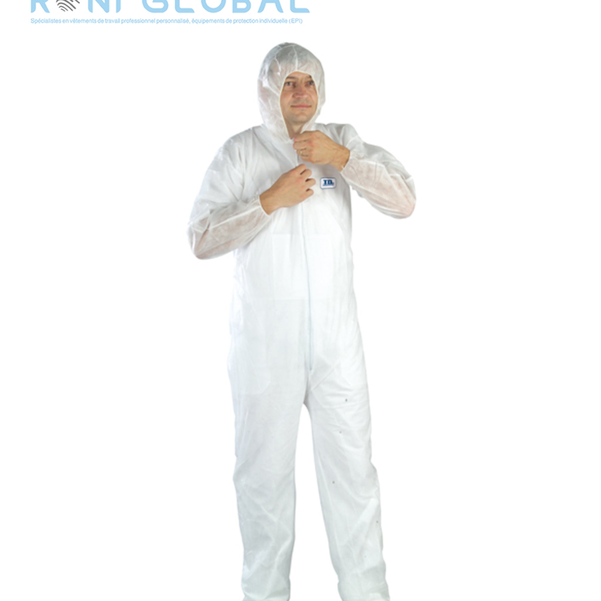 Combinaison de protection blanche légère à cagoule en SPP - BLANC SPP COVERGUARD (50 pièces)