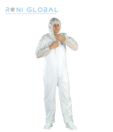 Combinaison de protection blanche légère à cagoule en SPP - BLANC SPP COVERGUARD (50 pièces)