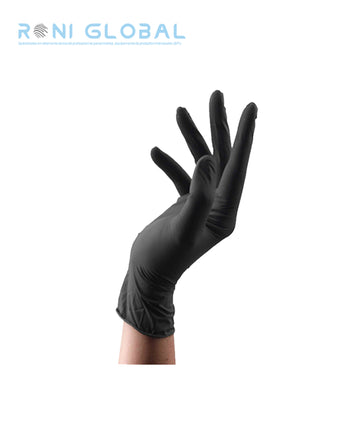 Gant en nitrile noir jetable très résistant, épais, non poudré