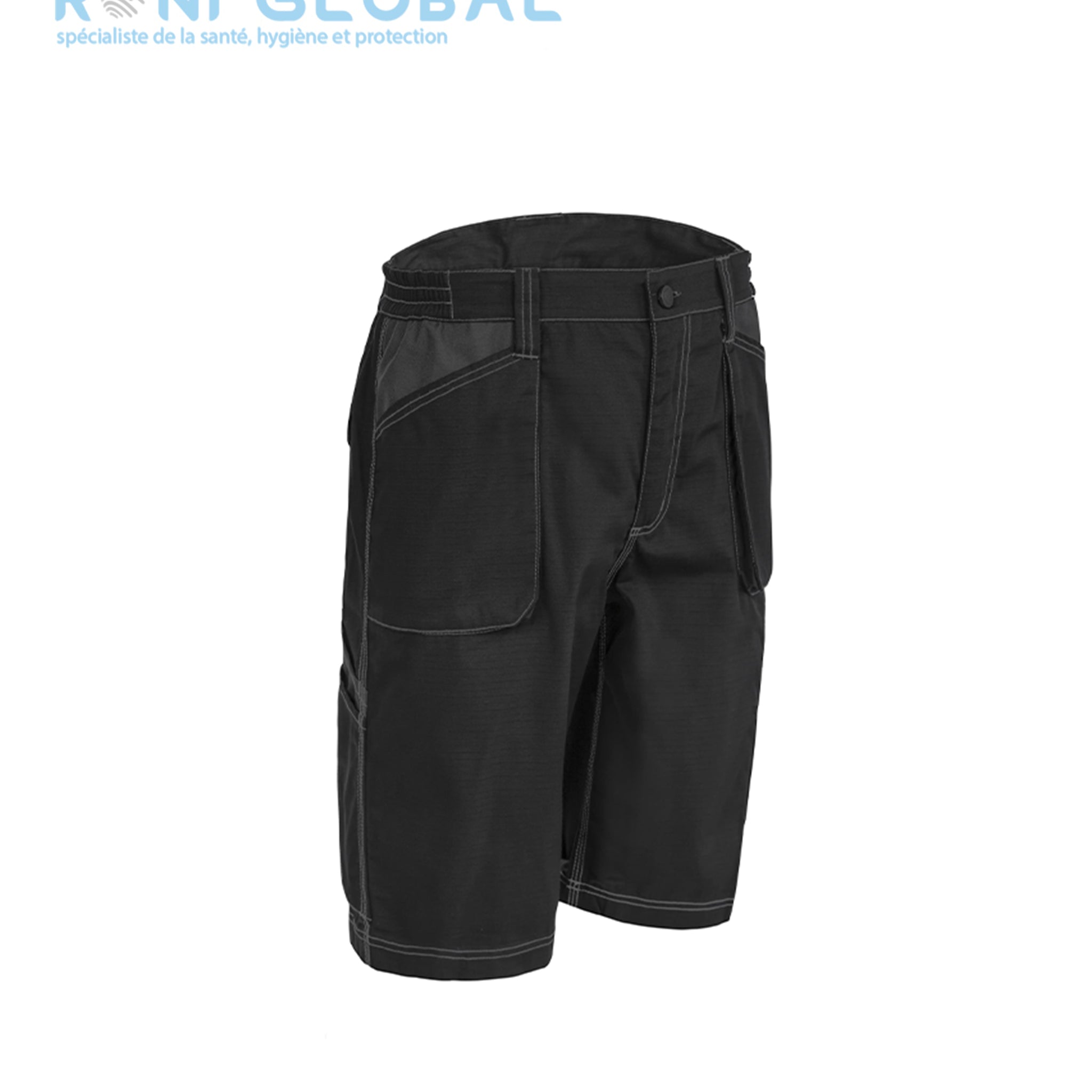 Bermuda de travail noir homme en coton/polyester 7 poches - OROSI COVERGUARD