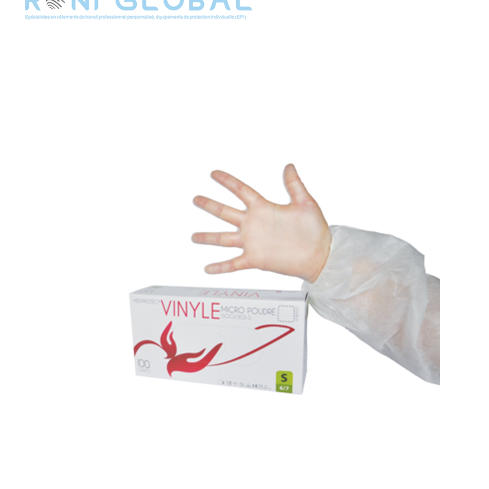 Gant vinyle jetable, poudré - mediprotec
