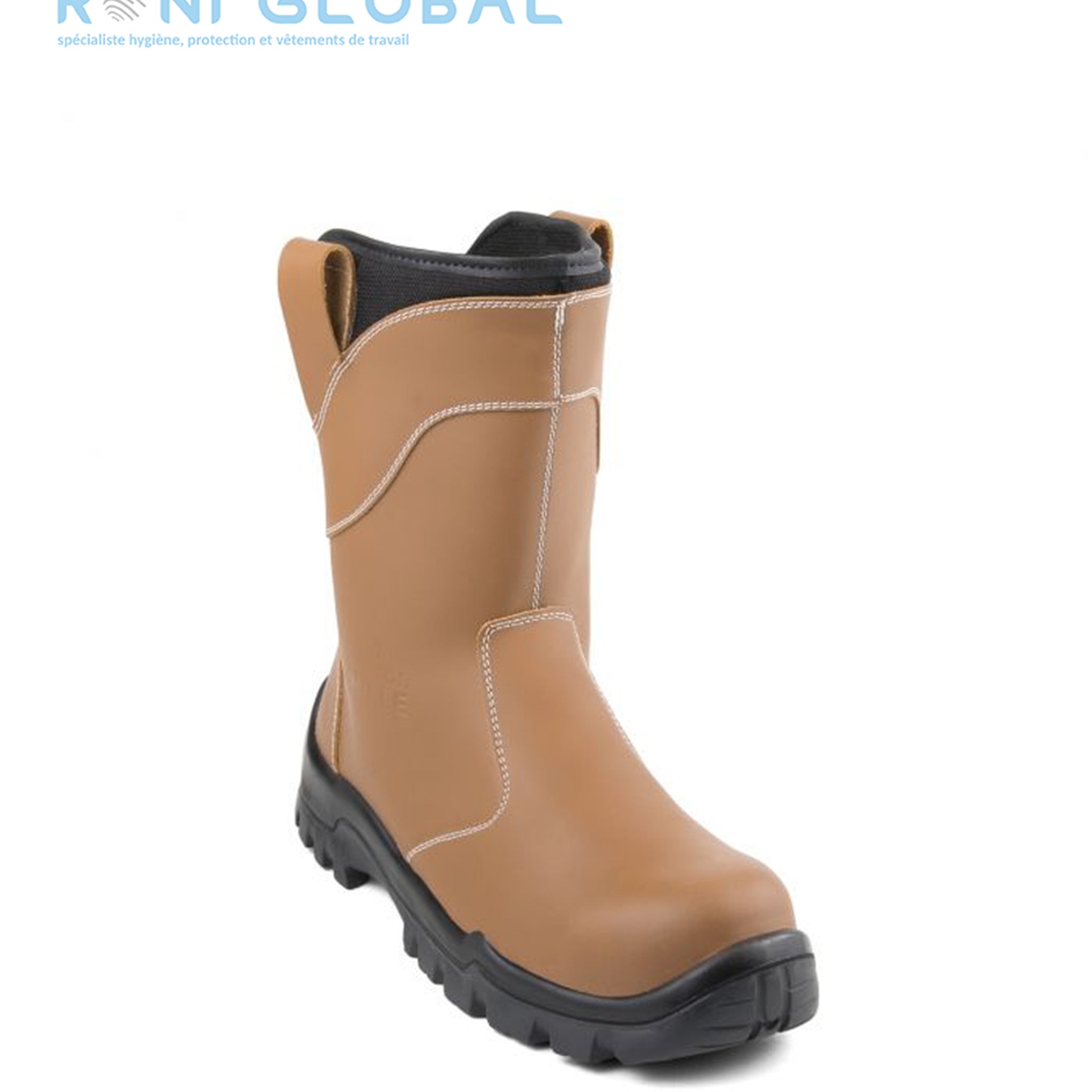 Botte de sécurité plateforme pétrolière homme antidérapant et anti-froid, en cuir avec embout de sécurité et sans métal S3 CI SRC - RANGEBOOT GASTON MILLE
