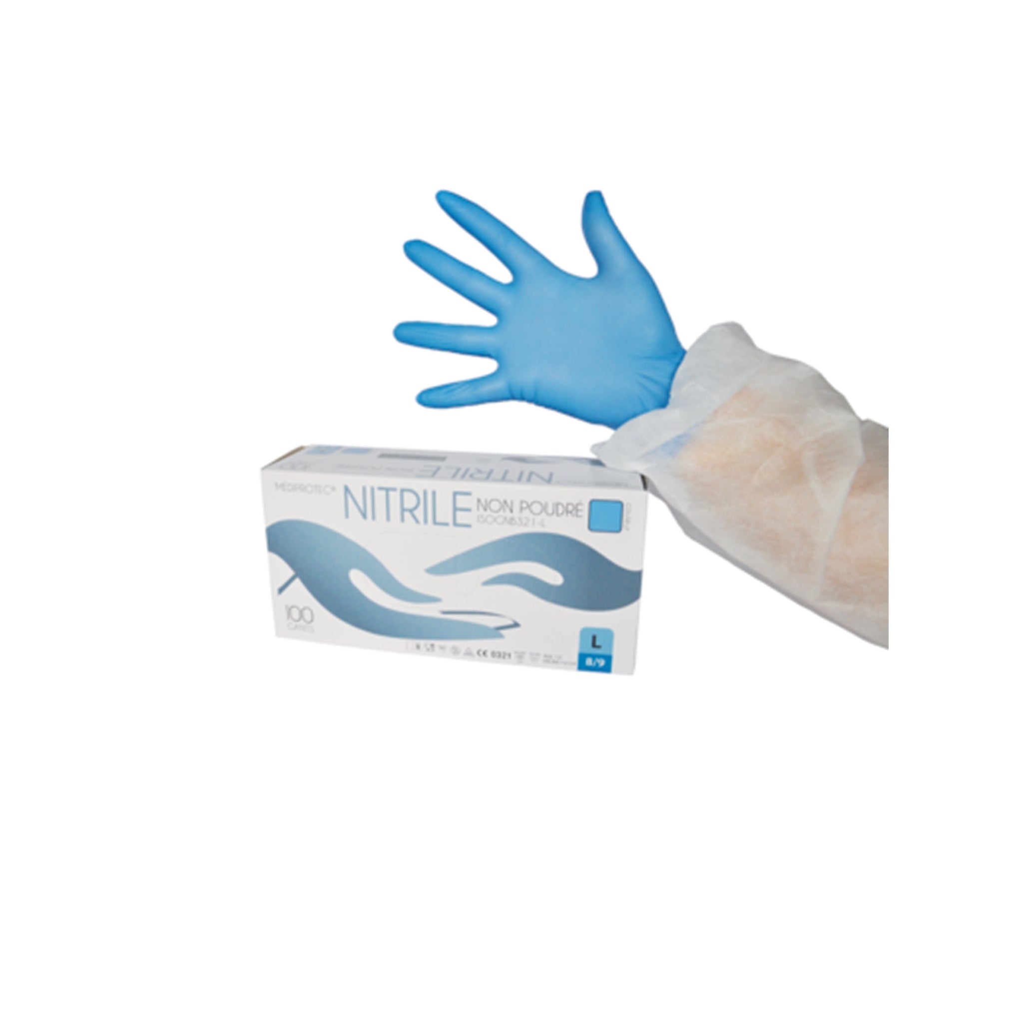 Gant en nitrile bleu jetable, non poudré - PROMOSA