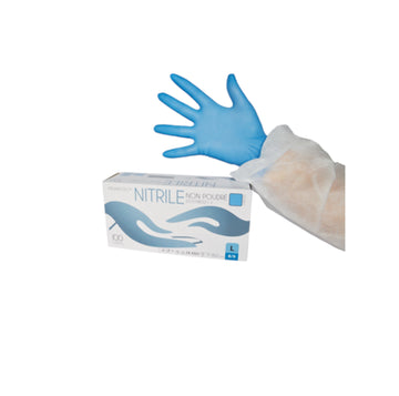 Gant nitrile bleu jetable, non poudré - mediprotec