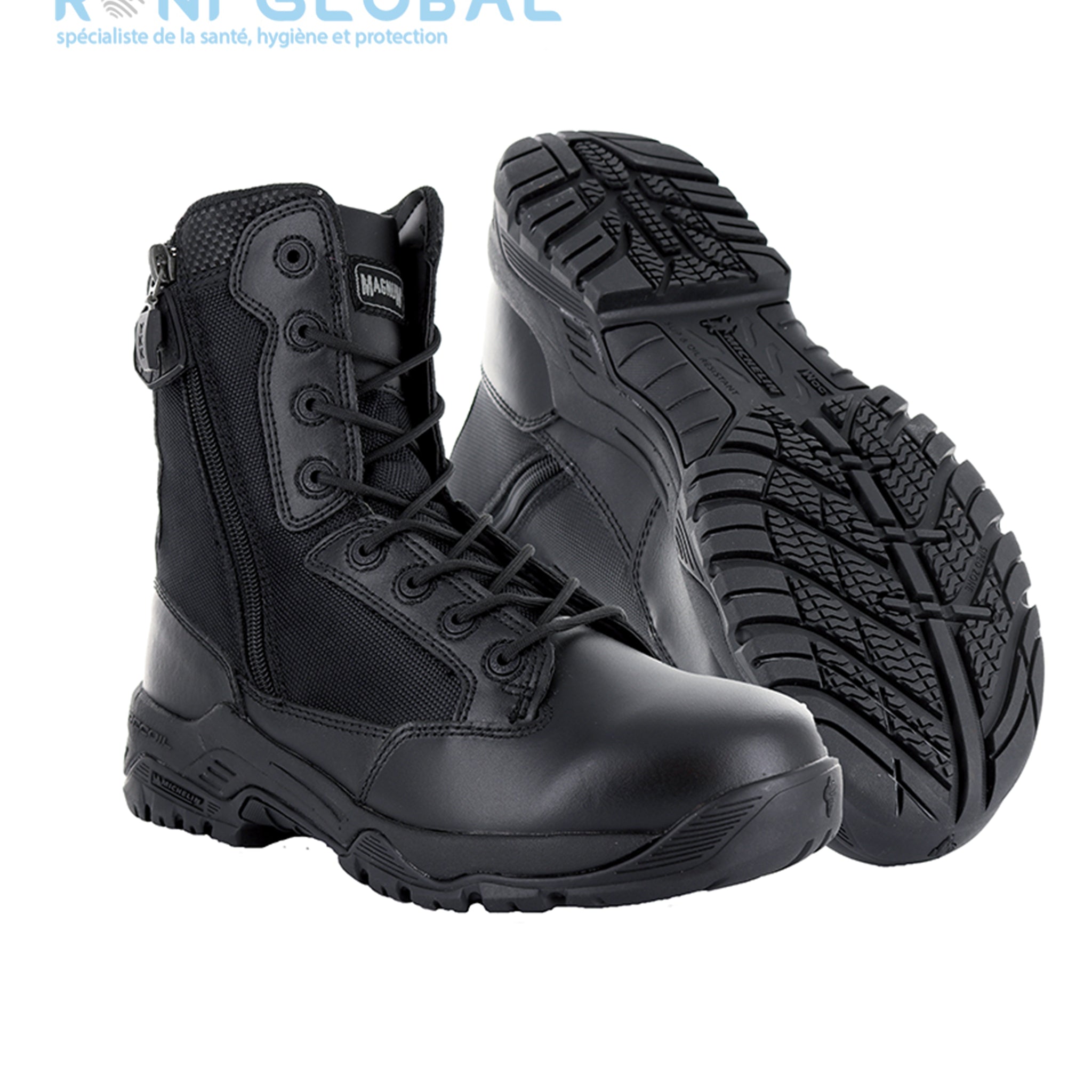 Ranger de sécurité antidérapant, anti-chaleur, anti-froid, absorption des chocs et résistant hydrocarbures, en cuir/mesh 0B E FO HI CI HRO AN SRC - MAGNUM STRIKE FORCE 8.0 DSZ CITYGUARD