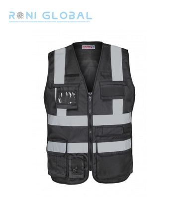 Gilet de sécurité haute visibilité, en polyester avec doublure anti-transpiration et 8 poches - GILET SECURITE MULTIPOCHES CITYGUARD