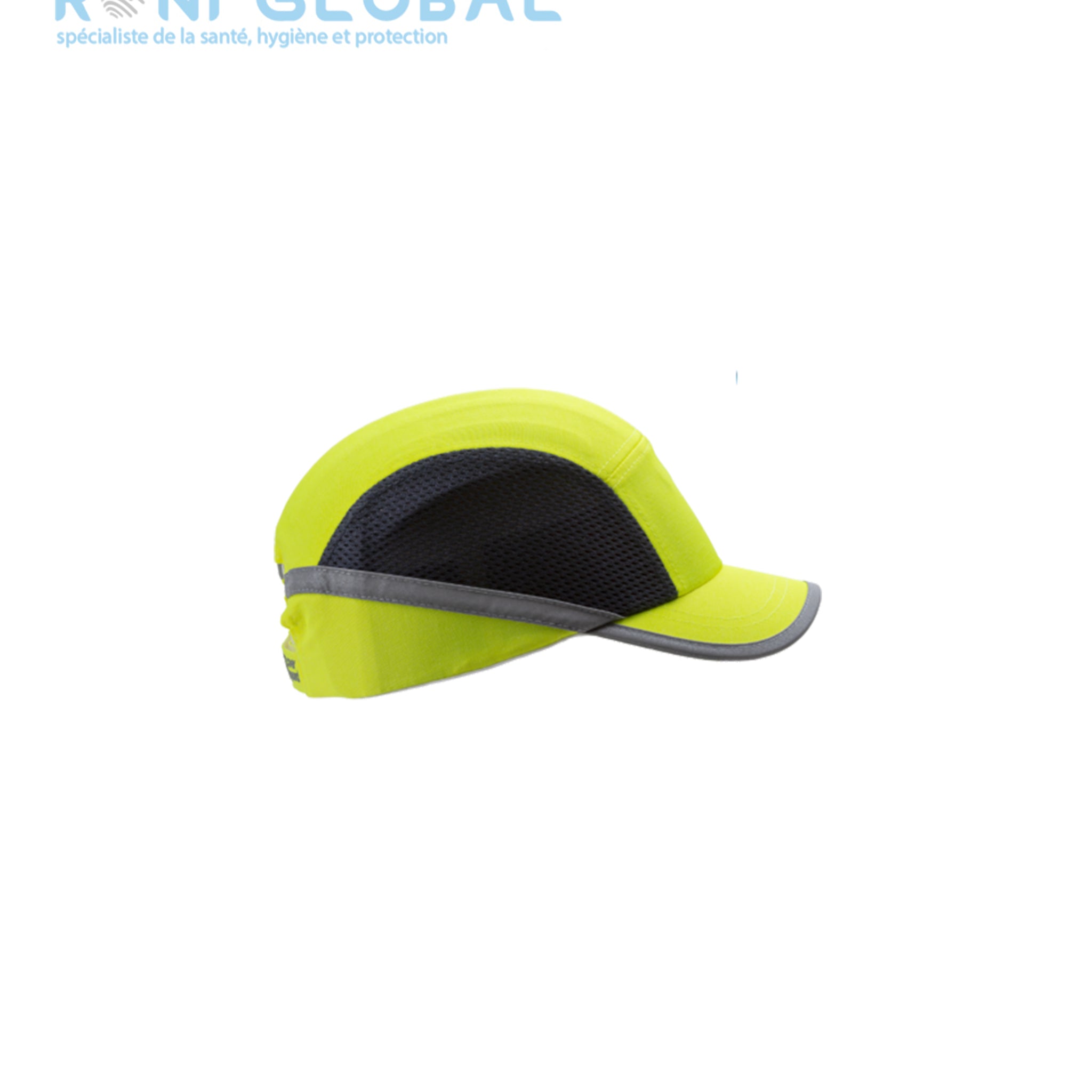 Casquette de travail anti-heurt haute visibilité aérée en mesh et coque de protection en ABS - SHOCKPROOF CAP - HV COVERGUARD (boîte de 2 pièces)