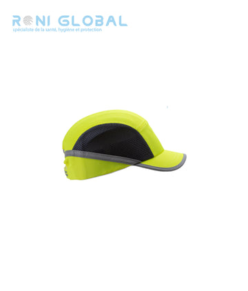 Casquette de travail anti-heurt haute visibilité aérée en mesh et coque de protection en ABS - SHOCKPROOF CAP - HV COVERGUARD (boîte de 2 pièces)