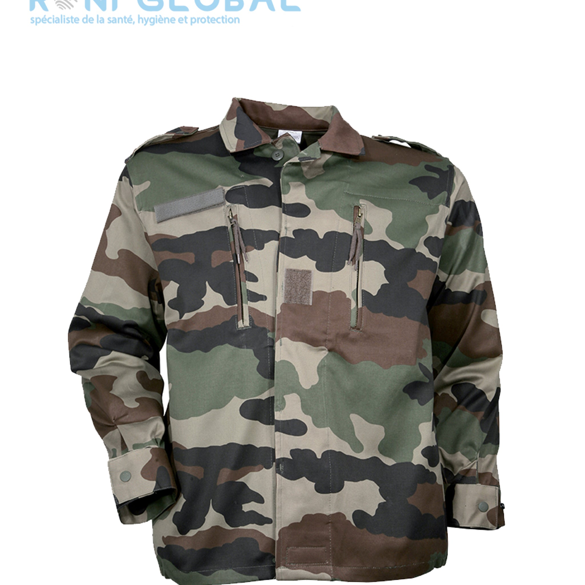 Veste camouflage type militaire en coton et polyester 2 poches - F2 CAMO 2 POCHES CITYGUARD