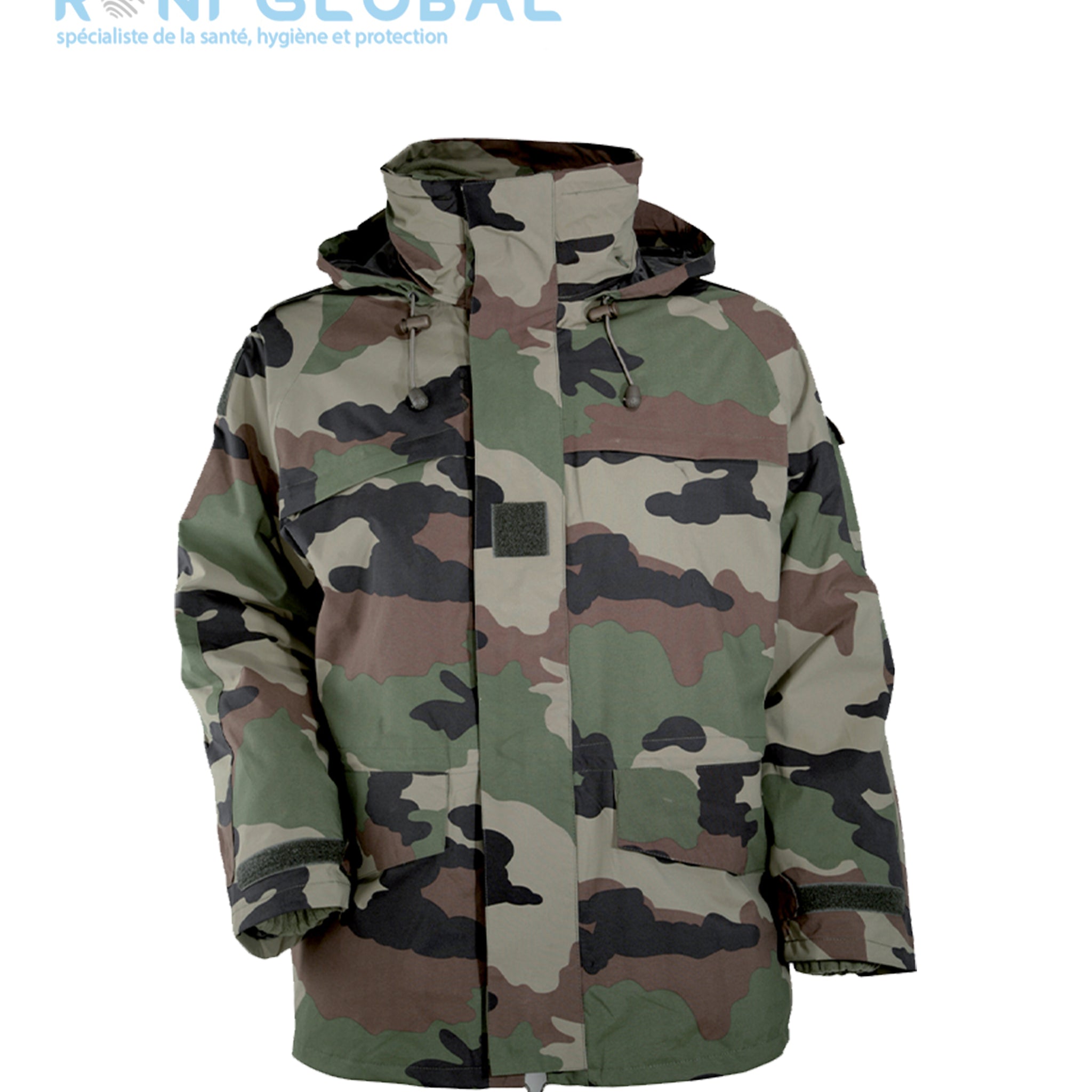 Veste camouflage type militaire imperméable et respirant, avec gilet polaire amovible, en coton et polyester 10 poches - VESTE GILET AMOVIBLE CITYGUARD