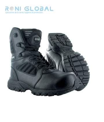 Ranger de sécurité noir antidérapant, résistant hydrocarbures et absorption des chocs, coqué, en cuir/nylon SB E FO SRA - MAGNUM LYNX COQUEE 8.0 CT CITYGUARD