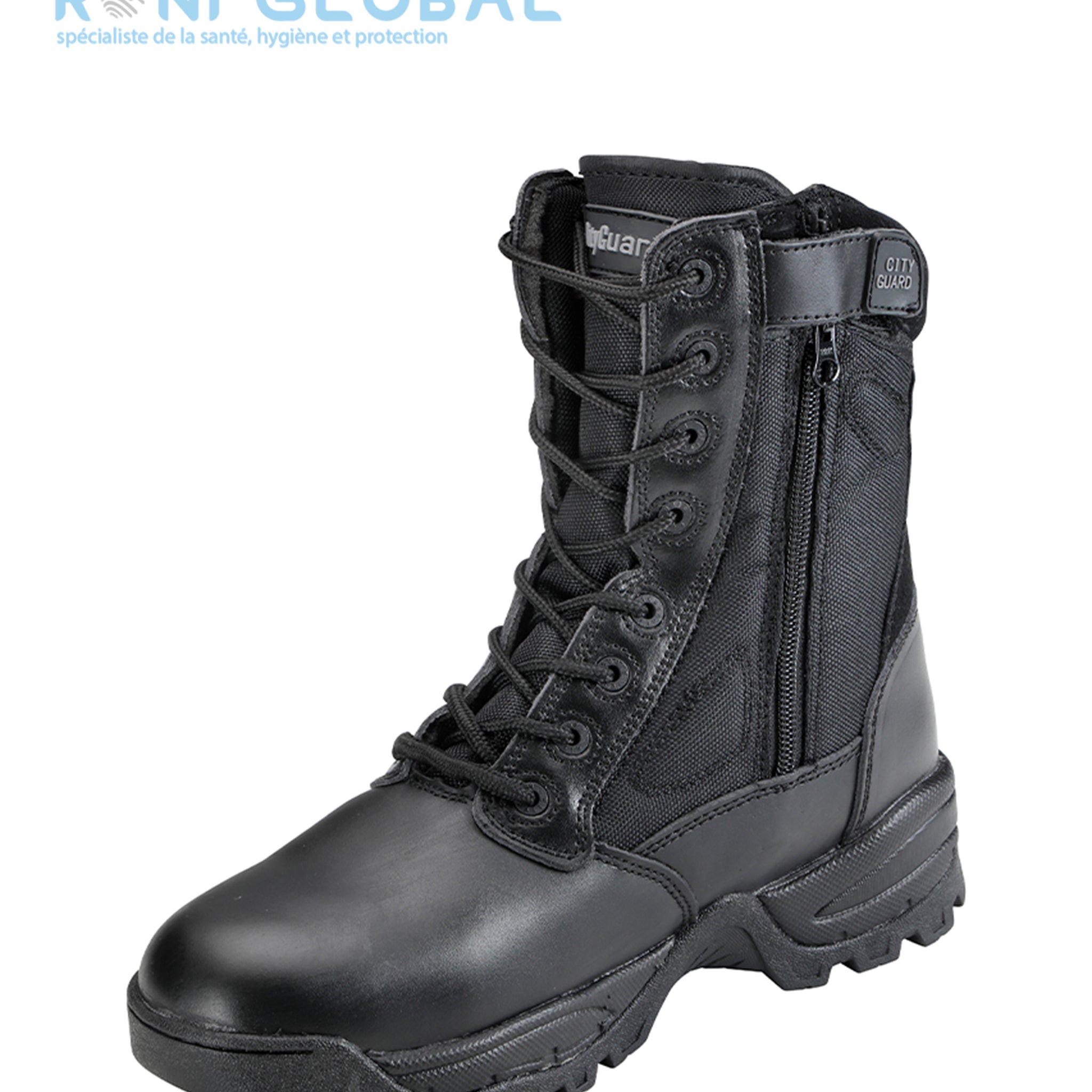 Ranger de sécurité noir antidérapant, résistant hydrocarbures et à l’abrasion , coqué, en nubuck et cuir SB SRC - MEGATECH SIMPLE ZIP COQUÉE CITYGUARD