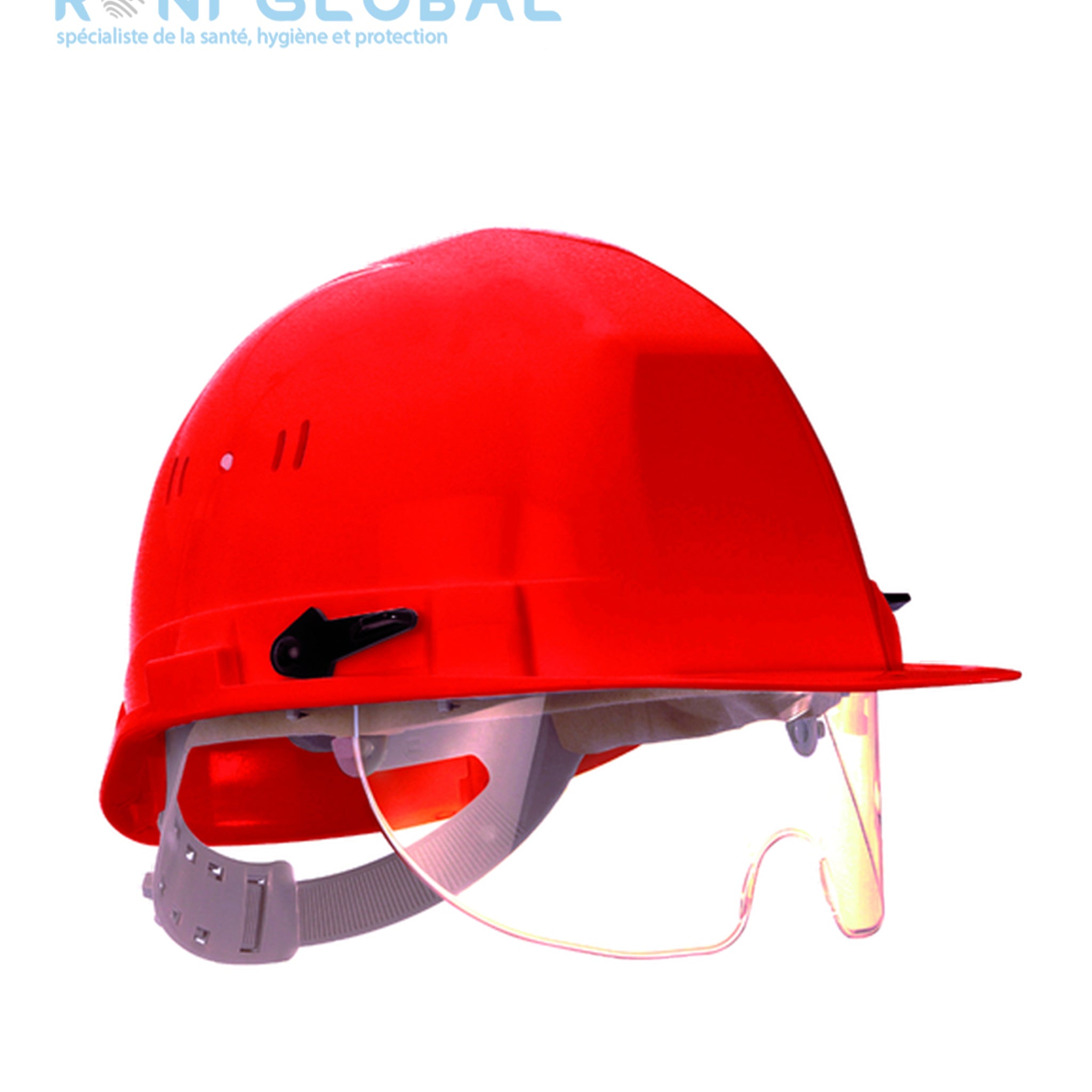 Casque de sécurité chantier, ventilé avec lunette intégrée - OCEANIC COVERGUARD (carton de 3 pièces)