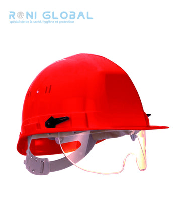 Casque de sécurité chantier, ventilé avec lunette intégrée - OCEANIC COVERGUARD (carton de 3 pièces)