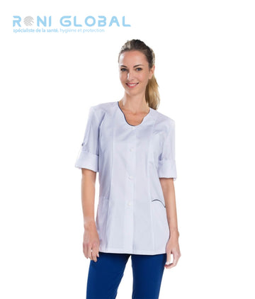 Tunique de travail femme manches longues transformables en polyester et coton 4 poches - ANAIS MLT REMI CONFECTION