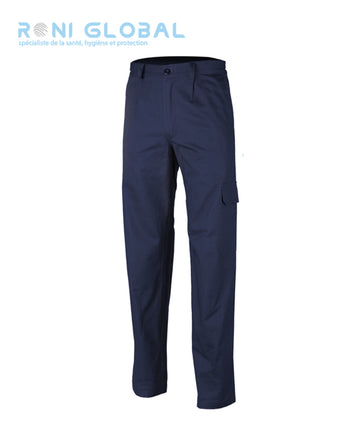 Pantalon de travail en coton avec ceinture élastiquée et coupe confort 5 poches - PARTNER COVERGUARD