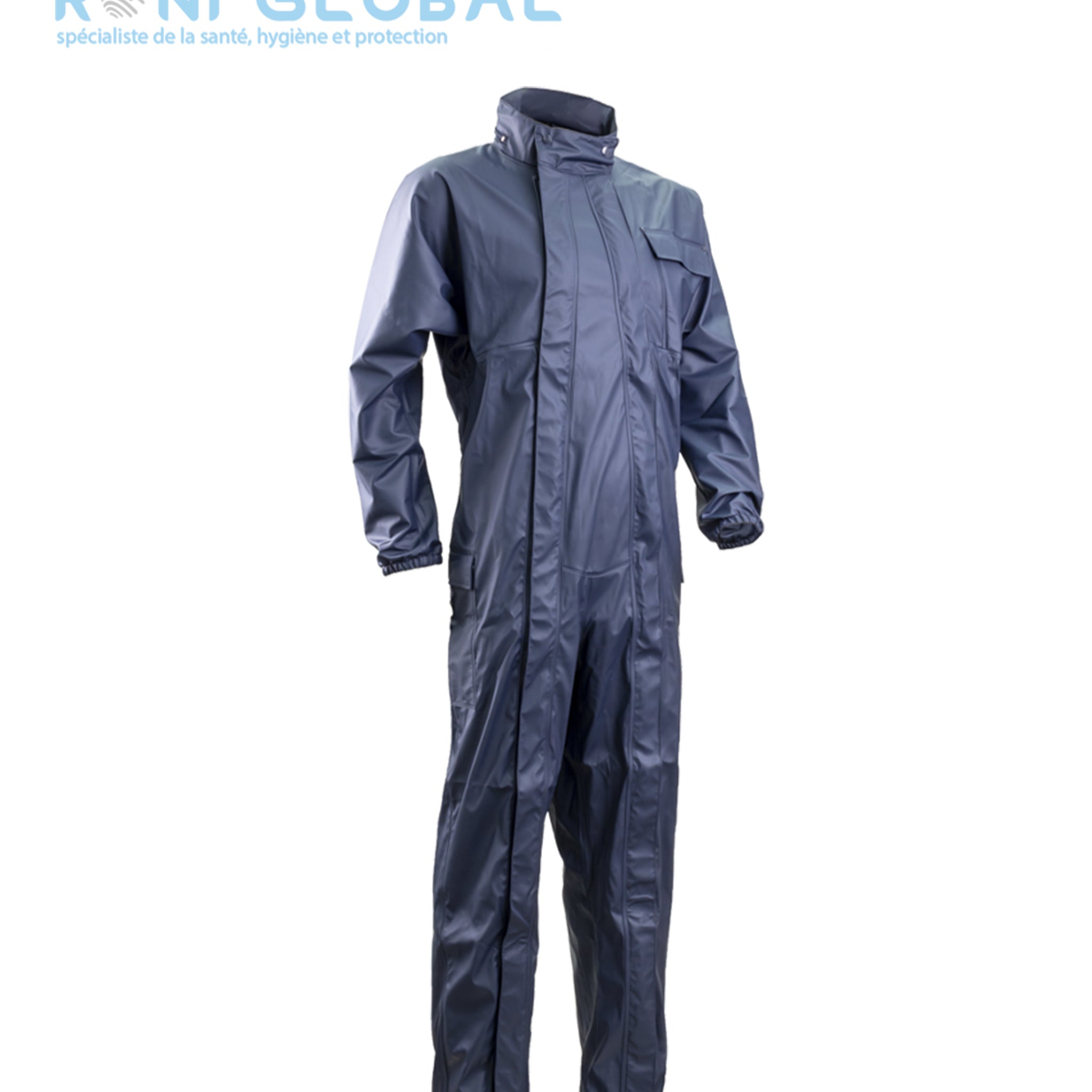 Combinaison de travail marine coupe-vent anti-pluie en polyester enduit polyuréthane - PU COVERALL COVERGUARD