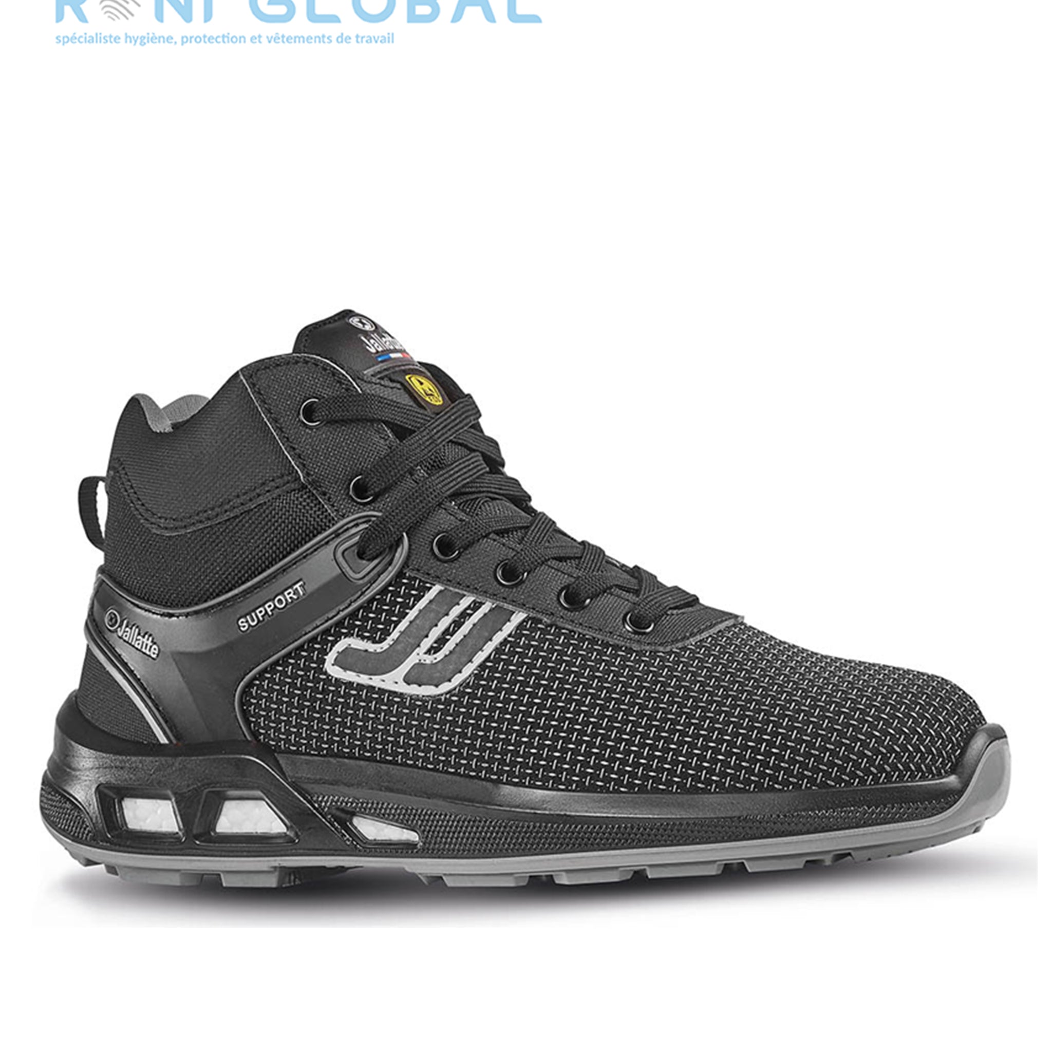 Chaussure montante de sécurité antidérapant, antistatique, anti-froid et anti-fatigue en Putek Plus avec embout de sécurité ESD S3 CI SRC - JALSOLID JALLATTE