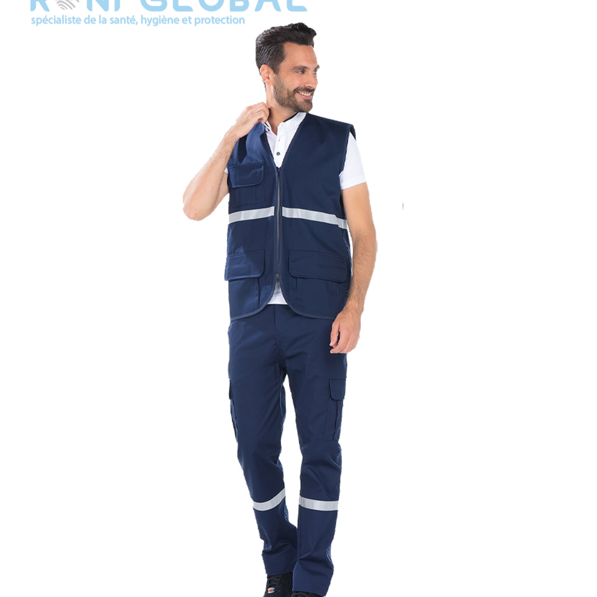 Gilet ambulancier unisexe en polyester/coton 3 poches - REMI CONFECTION