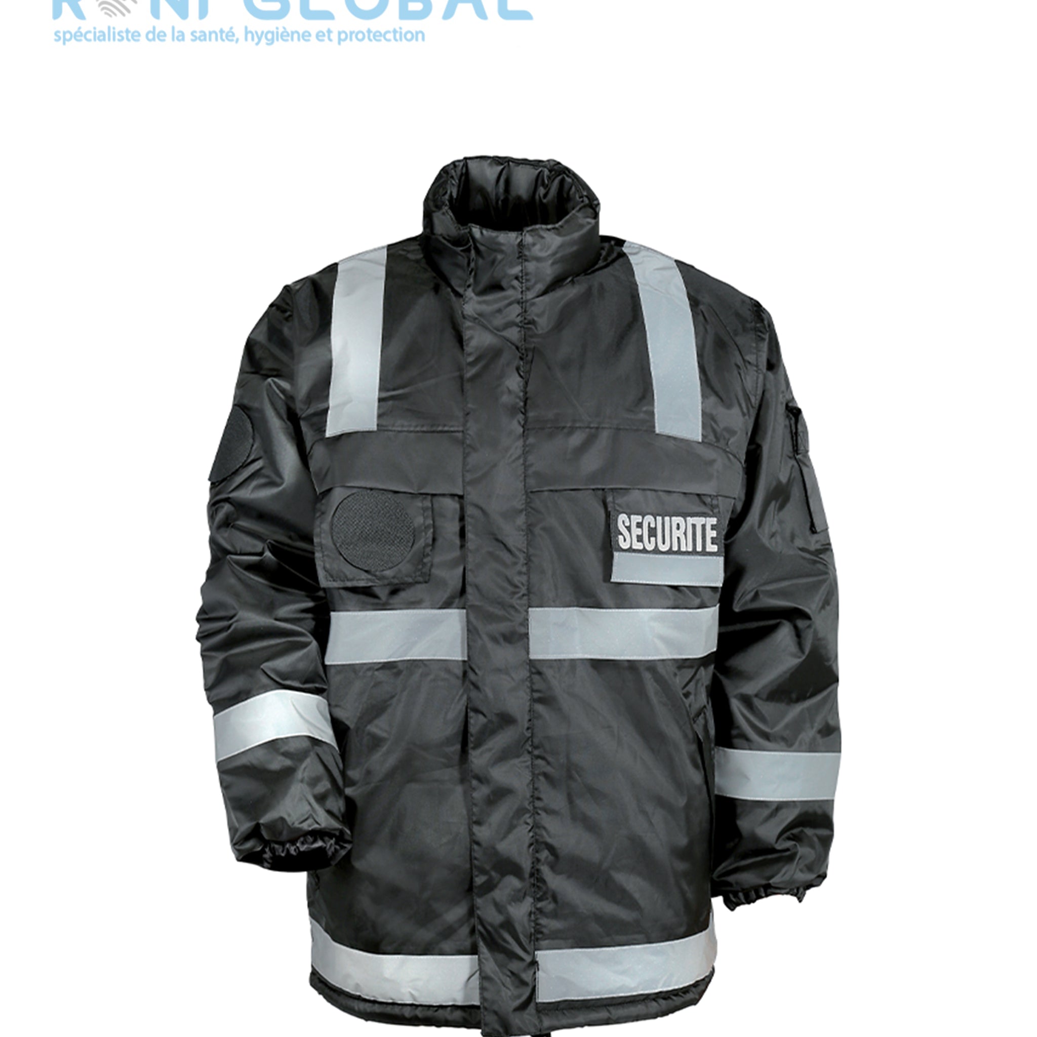 Veste de sécurité coupe-vent et imperméable avec bandes rétroréfléchissantes, polaire en polyester 11 poches - COUPE-VENT SECURITE REFLECHISSANT CITYGUARD