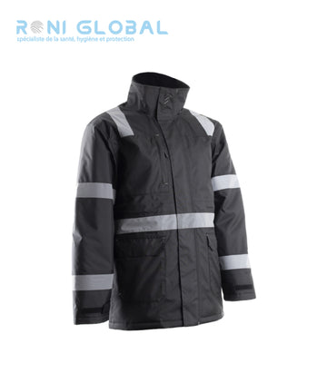 Parka de travail anti-froid et anti-pluie en polyester enduit polyuréthane 8 poches et haute visibilité TYPE B3 - SECURITE COVERGUARD