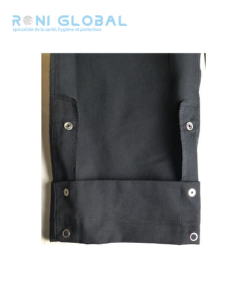 Pantalon de travail noir unisexe avec entrejambe réglable, en coton/polyester 2 poches - PANTALON PADY P/C NOIR PBV