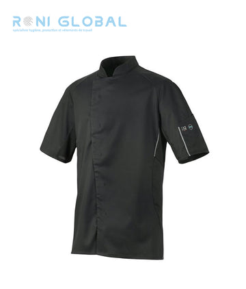 Veste de cuisine unisexe manches courtes, coupe slim en polyester/coton 37.5® - BENAK MC 37.5® ROBUR