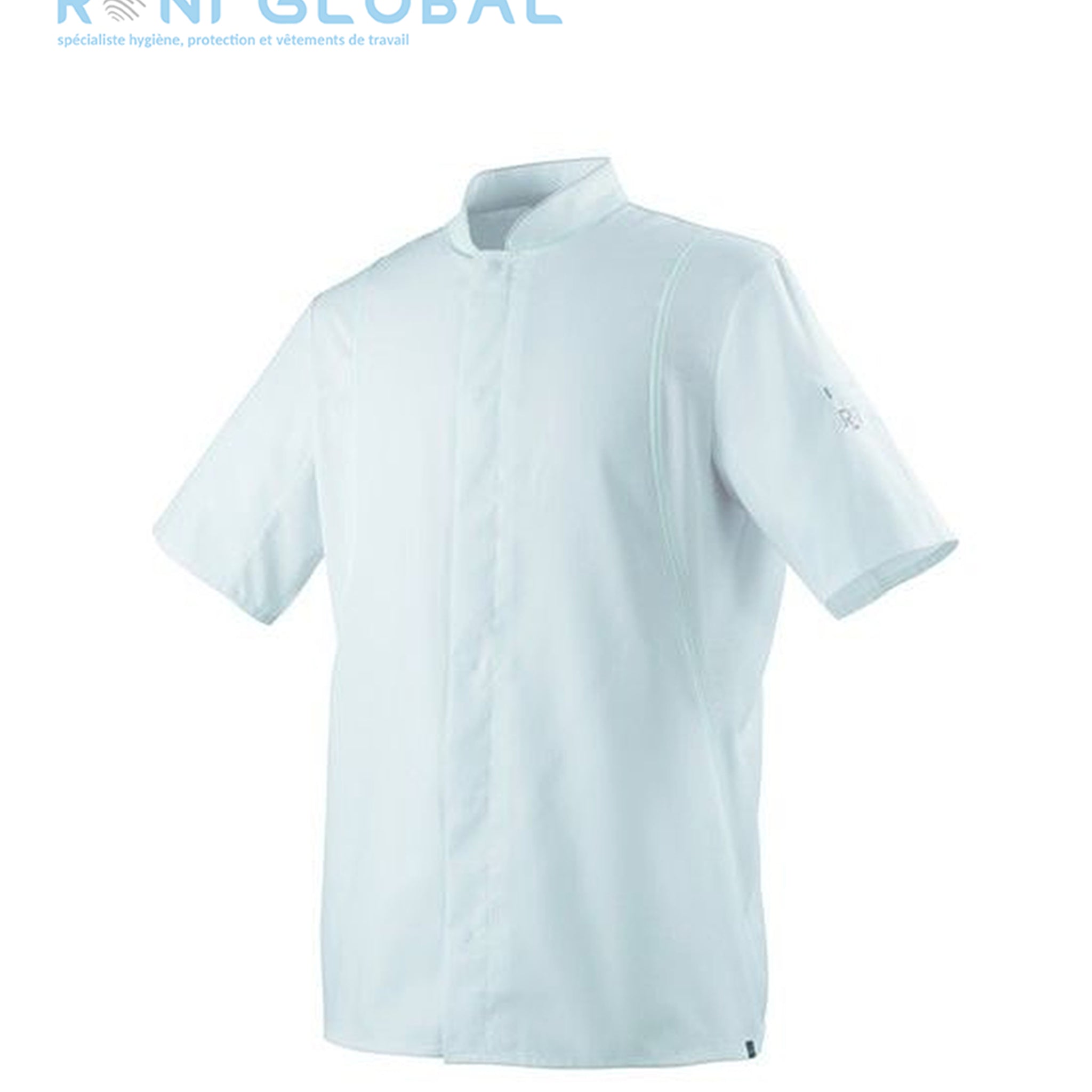 Veste de cuisine blanche unisexe manches courtes, coupe slim en polyester/coton 37.5® - BOLT MC 37.5® ROBUR