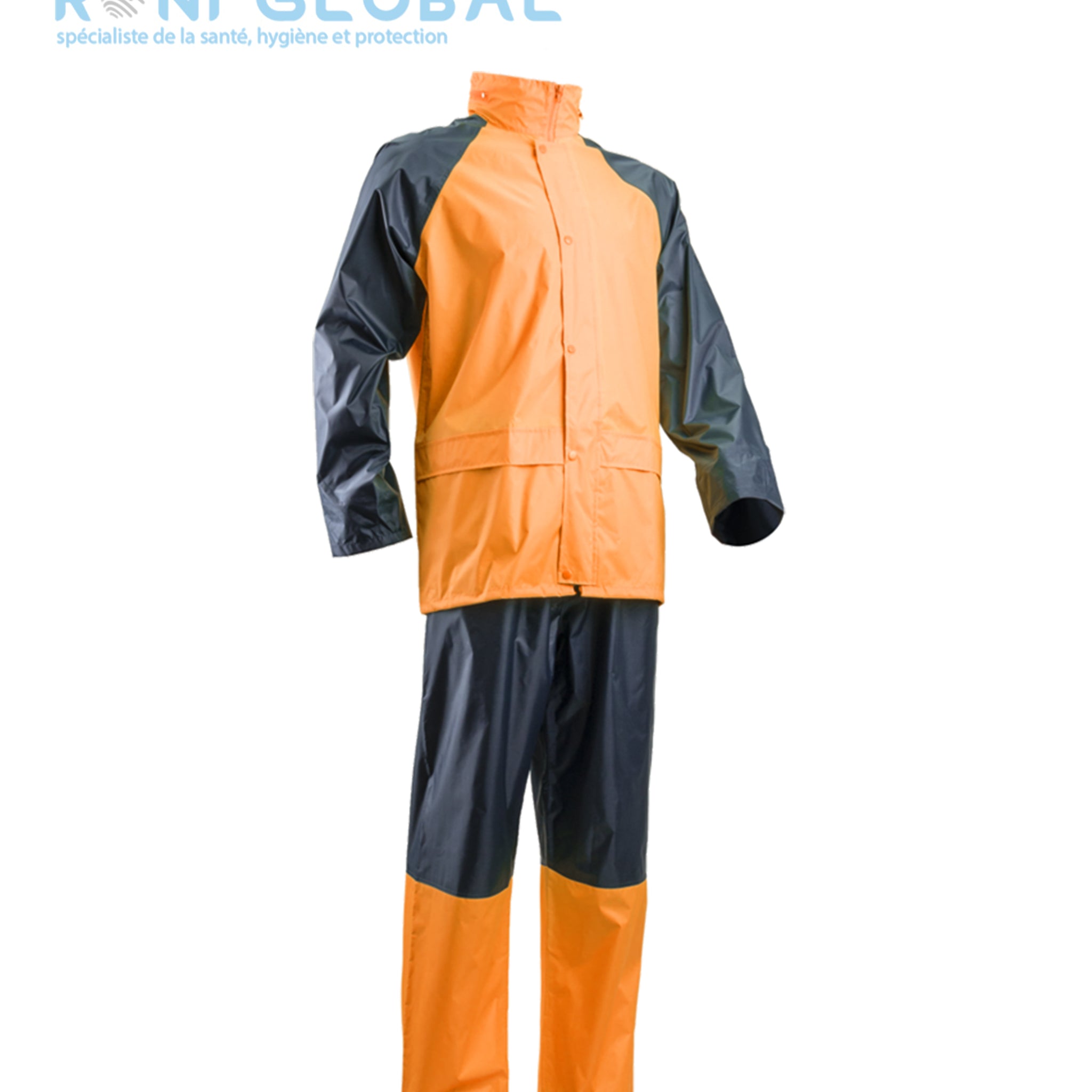 Ensemble de sécurité fluo coupe-vent anti-pluie en polyester enduit PVC souple - PVC SET COVERGUARD