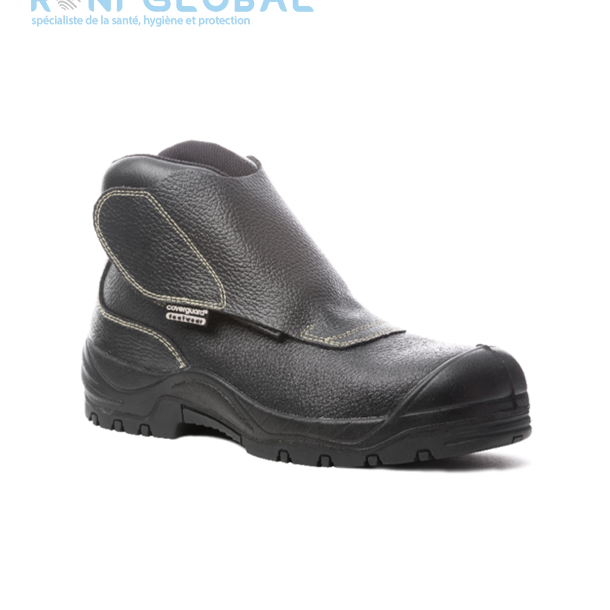 Chaussure montante de sécurité pour soudeur en cuir noire S3 HRO SRA - QUADRUFITE COVERGUARD