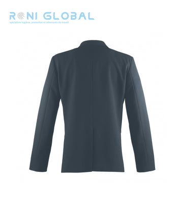 Veste de service noire homme, doublée, couple slim fit en polyester avec avec col tailleur et 3 poches - AUSTRALE ROBUR