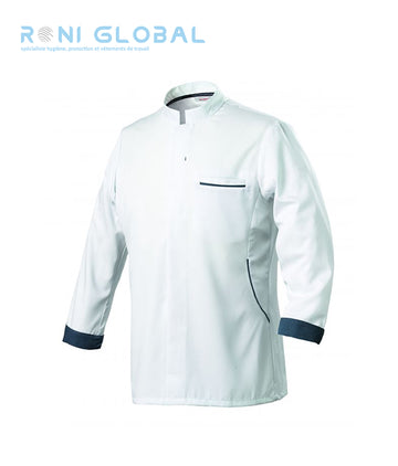 Veste de cuisine homme manches longues, coupe slim en polyester/tencel/seaqual 1 poche - DUNES ML ROBUR