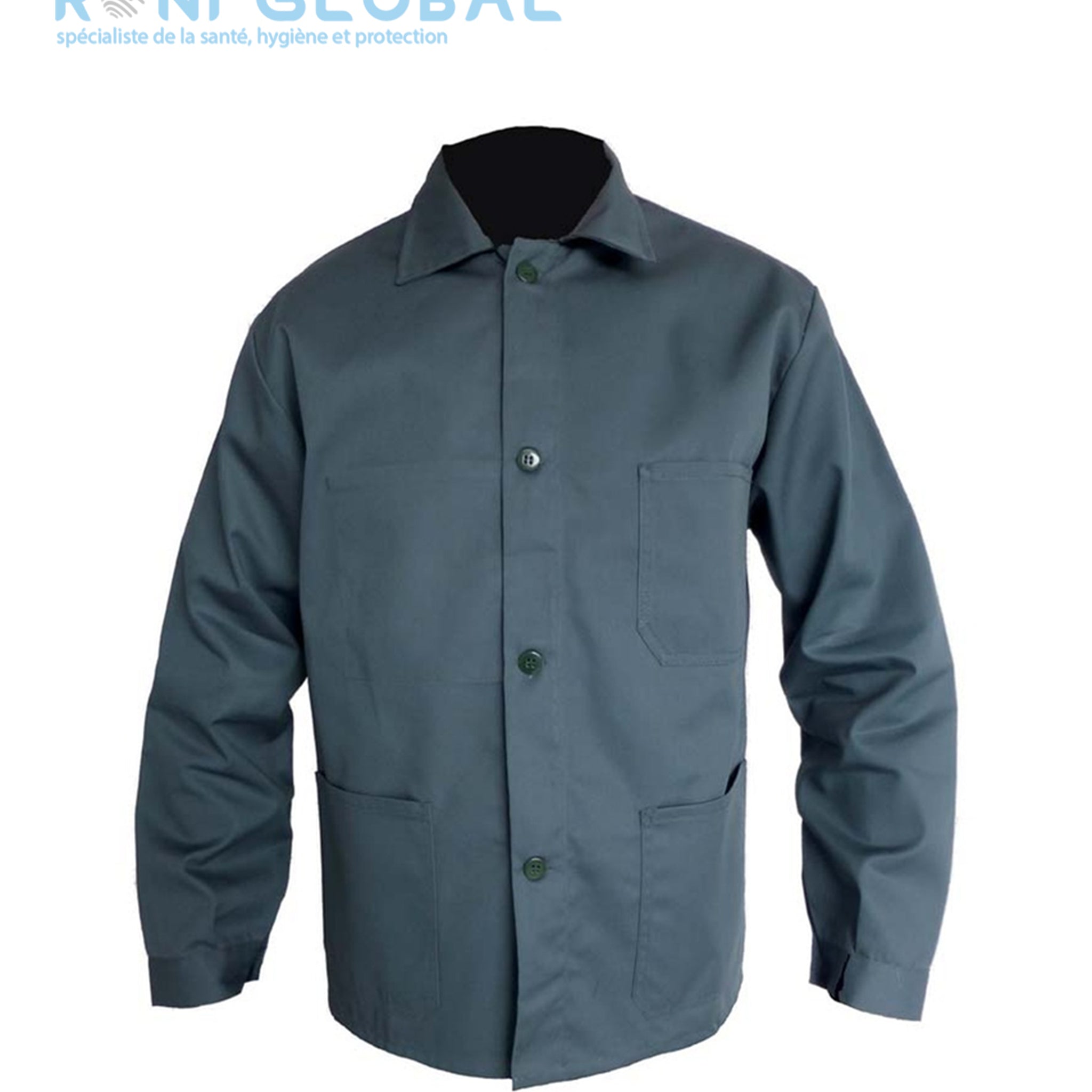 Veste de travail verte manches longues, en coton/polyester sans métal et 4 poches - VESTE P/C VERT PBV