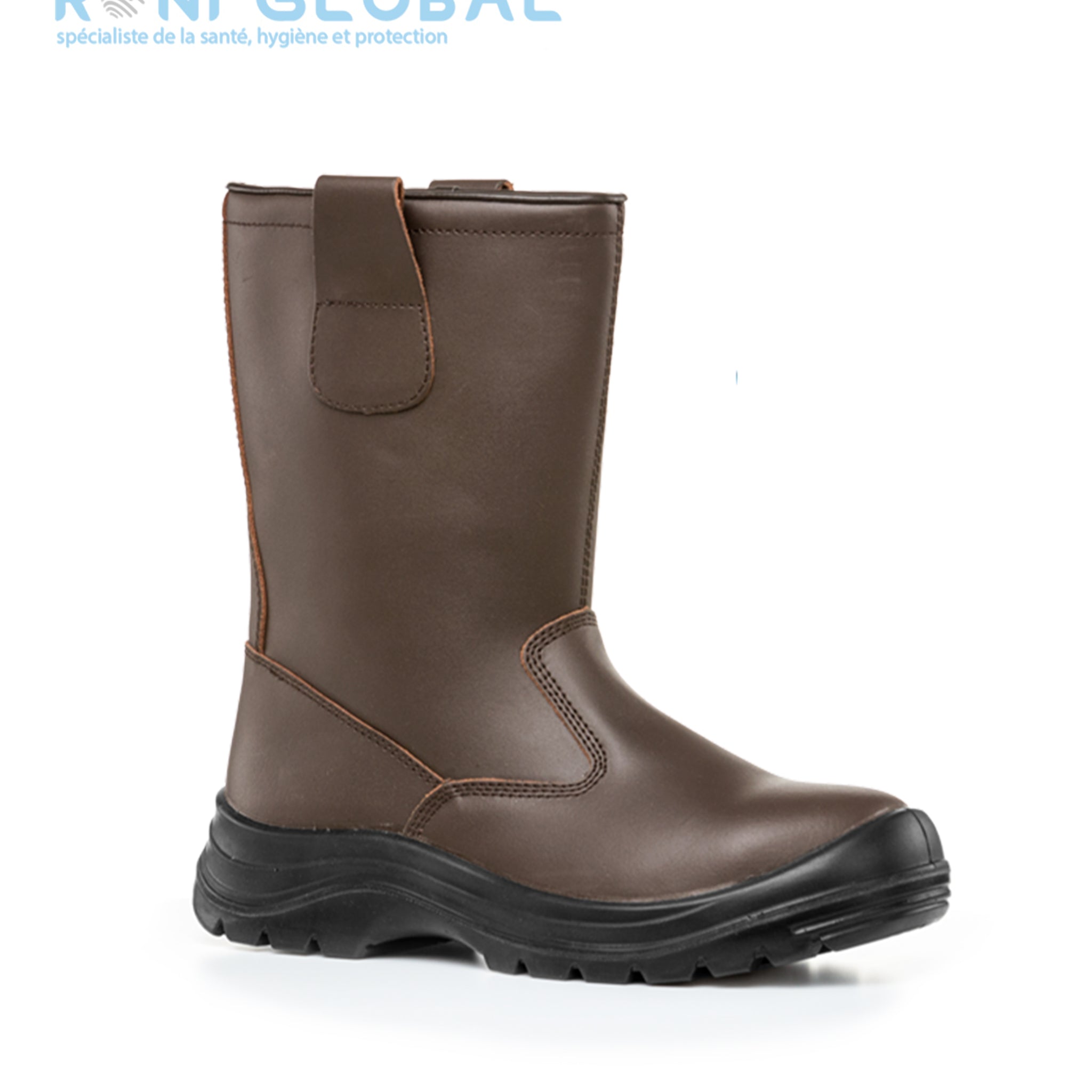 Botte de sécurité marron antidérapant, imperméable, anti-perforation et antistatique en cuir avec embout de sécurité S3 SRC - PYROXITE COVERGUARD