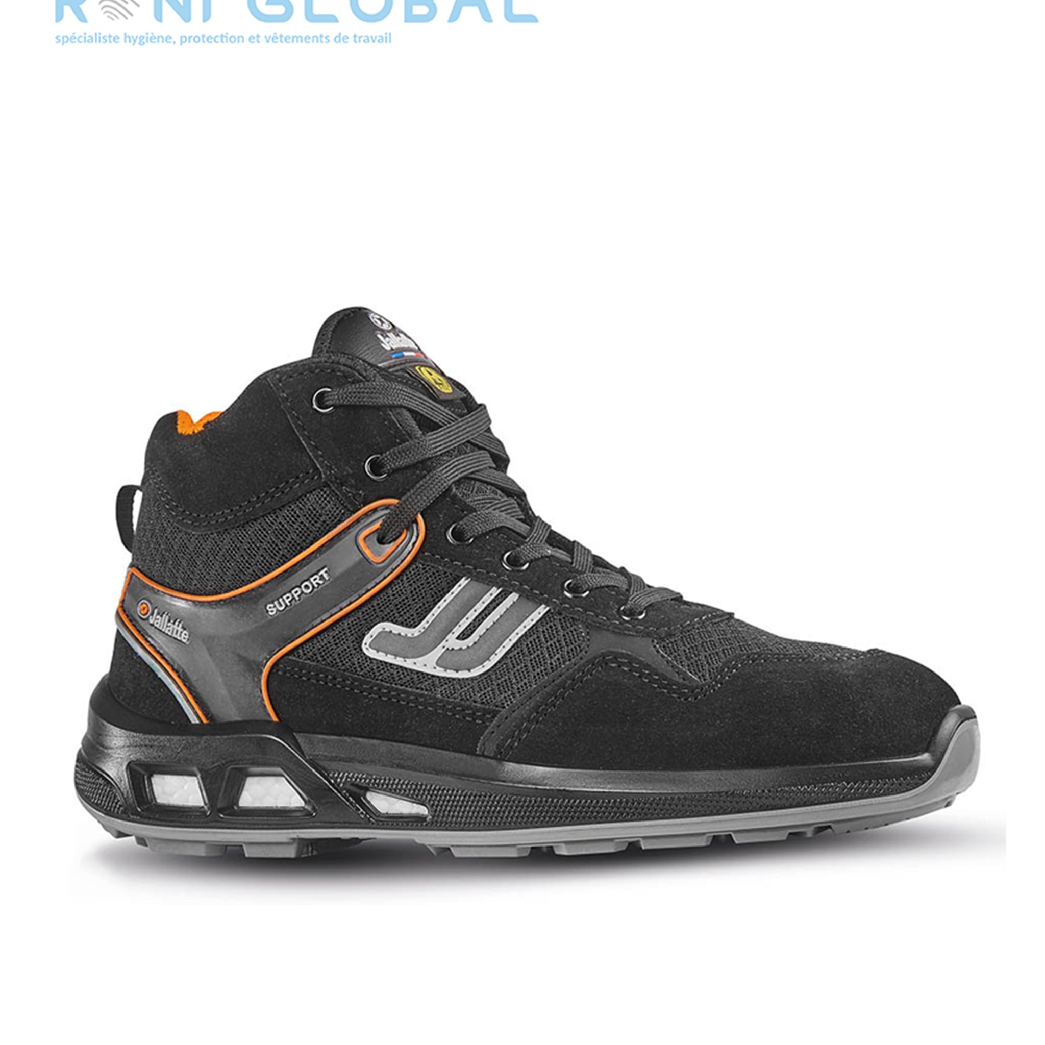 Chaussure montante de sécurité antidérapant, antistatique, anti-froid et anti-fatigue en cuir/textile avec embout de sécurité S1P CI SRC ESD - JALPUNCH JALLATTE
