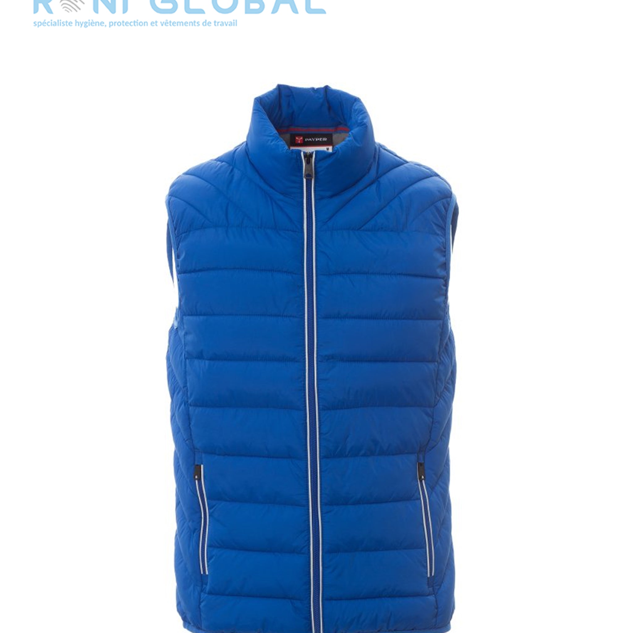 Doudoune / gilet de travail homme imperméable, anti-froid, coupe droite en nylon matelassé en polyester et 2 poches - TIME PAYPER